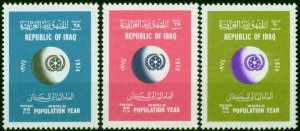 Iraq 1975 World Population Year Set of 3 SG1174-1176 V.F MNH