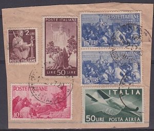 ITALY 1947 airmails used on piece..........................................A4733