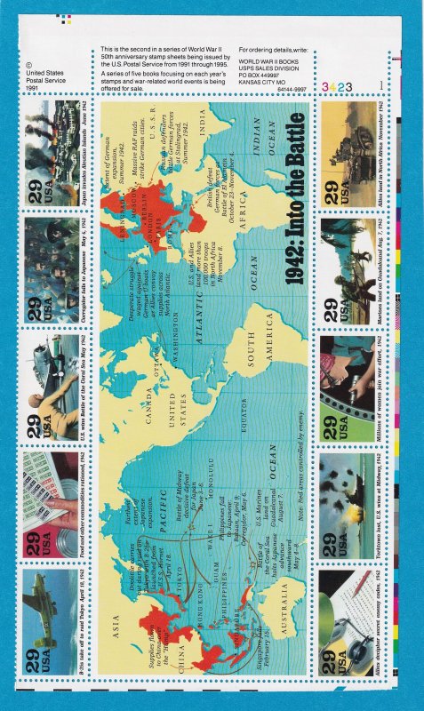 US #2697 MNH OG WWIi SOUVENIR SHEET PB#3423LR
