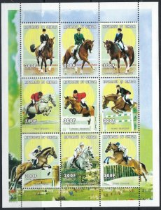 Senegal 1367 MNH 1999 Horses sheet of 9 (ak2363)