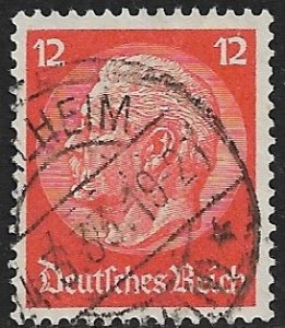 GERMANY 1932 12pf President Paul von Hindenburg Issue Sc 393 VFU