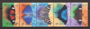 1998 Australia - Sc1694a - MNH VF - Strip of 5 - Butterflies