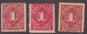 Scott #J61, 61a, 61b MNH