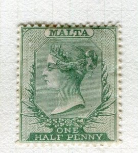 MALTA; 1885 early classic QV issue Mint hinged Shade of 1/2d. value