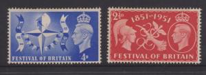 Great Britain 1951 Festival of Britain Sc#290-291 VF Mint