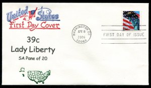 3978 US 39c Lady Liberty SA FDC,  Artopages cachet