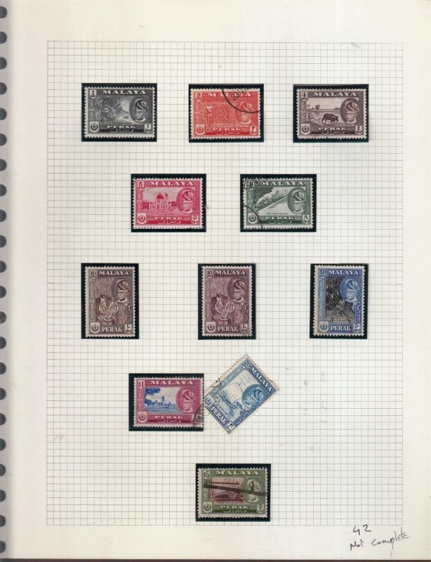 PERAK 1957 PART SET TO $5 MINT/USED, 10 OF 11 VALUES