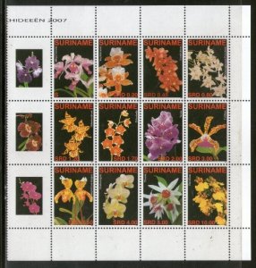 Suriname 2007 Flowers Tree Plant Flora Sc 1351 Setenant + Label MNH # 9165