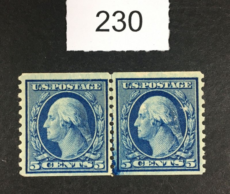 MOMEN: US STAMPS # 496 MINT OG NH LINE PAIR LOT #E 230