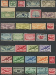 USA 69 diff mint airmails including C1, C4, C6 - Mostly never hinged