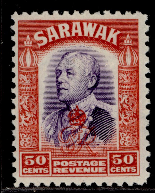 SARAWAK GVI SG161, 50c violet & scarlet, M MINT. 