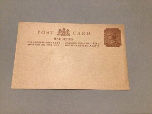 Mauritius Queen Victoria 2 cent postcard Postal card Ref 64648