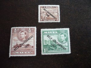 Stamps - Malta - Scott# 208-210 - Mint Hinged Partial Set of 3 Stamps