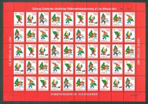 Denmark. 1984. Christmas Sheet MNH. Local: Aalborg. Christmas Tree, Dog, Sled,