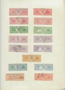 SWITZERLAND CANTON GENEVA ESTAMPILLE 1800'S REVENUES 15 PCS S80 USED