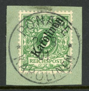 Caroline Islands 1900 Germany 5 pfg Green 56° Scott #2 VFU X147