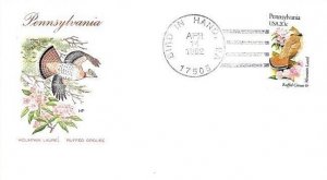 1990 20c PENNSYLVANIA BIRDS - Farnam U/O Bird in Hand, PA cancel