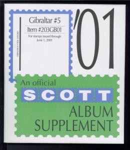 2001 Gibraltar #5 Scott Stamp Album Collection Supplement Pages Item #203GB01