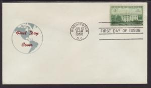 US White House 1950 Unknown U/A FDC BIN