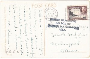 BERMUDA cover Hamilton, 6 March 1937 - The 1½d postcard rate to USA