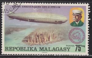 Fr Madagascar 547 Used 1976 Count Zeppelin and LZ-127