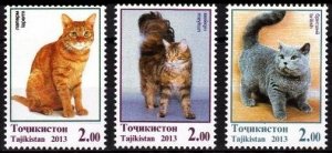 2013 Tajikistan 614-616 Cats 7,20 €