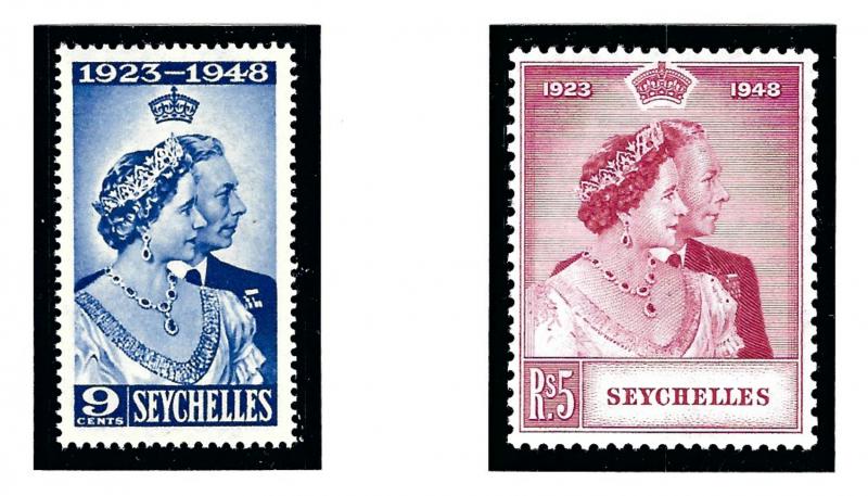 Seychelles 151-52 MNH 1948 KGVI Silver Wedding