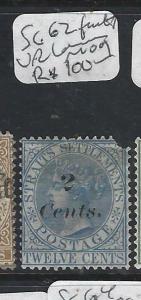 MALAYA STRAITS SETTLEMENTS (P0302B)QV  2C/12C   SG 62 FAULTY UR CORNER CHEAP MOG 