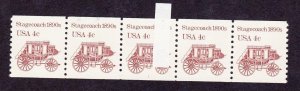 PNC5 4c Stagecoach 1 US 2228a Tag Break 1L Stamp MNH F-VF