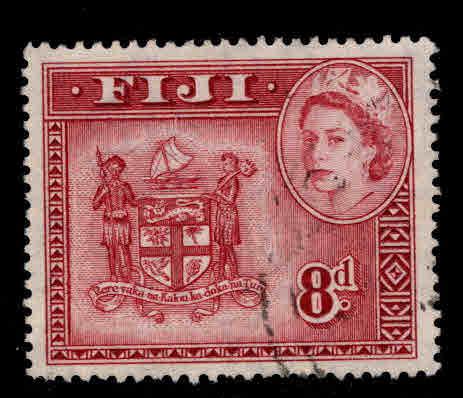 FIJI Scott 155 Used QE2 Coat of Arms stamp