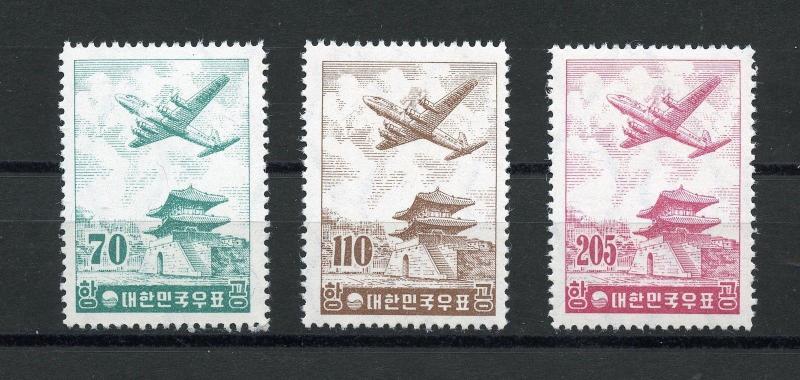 KOREA AIRMAILS  SCOTT#C20/22 MINT NEVER HINGED--SCOTT $50.00
