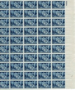 906 5c Chinese Resistance Full Sheet P#22954 - Upper Right (002),  MNH