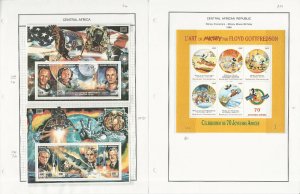 Central Africa Stamp Collection on 10 Steiner Pages, 1994-2001 Disney, JFZ