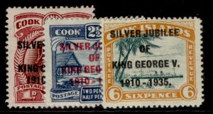 COOK ISLANDS GV SG113-115, 1935 SILVER JUBILEE set, M MINT. Cat £13. 