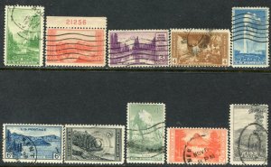 740-749 1c to 10c National Parks Complete Set Used & Sound