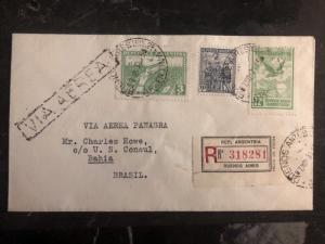 1931 Buenos Aires ARgentina First Flight Cover FFC To Bahia Brazil Via Panagra