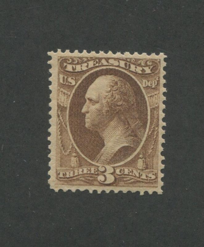 1873 United States Treasury Dept. Official Stamp #O74 VF Mint Lightly Hinged OG