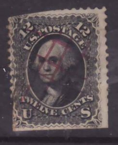 USA-Sc#69- id13-used 12c black Washington-1861-62-space filler-