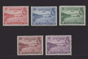 Papua New Guinea 1938 KGVI Airmail Set #C5-C9 VF Mint OG LH