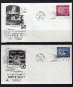 UN New York 112-113 Space Artcraft Set of Two U/A FDC