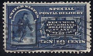 #E5 10 cent SUPERB FANCY CANCEL Messenger Blue Stamp used VF