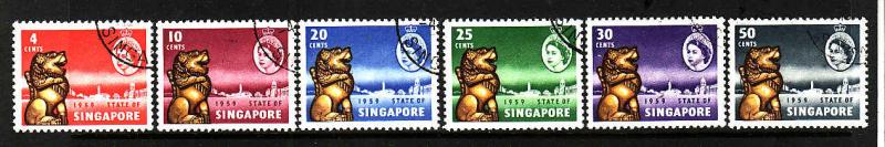 D4-Singapore-Sc#43-8-used QEII set-Constitution-1959-