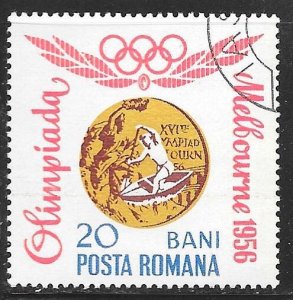 Romania 1691: 20b Canoeing, Melbourne, 1956, CTO, F-VF