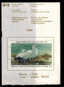 Canada FWH10 Duck Stamp on License Used VF