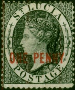 St Lucia 1882 1d Black SG26 Fine Unused