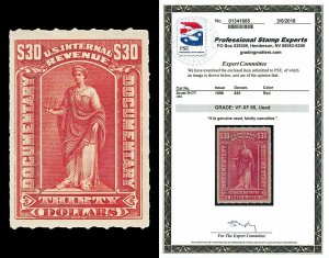 Scott R177 1898 $30.00 Red Documentary Used? Graded VF-XF 85 with PSE CERT