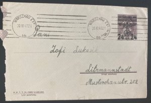 1940 Warsaw GG Poland Germany Cover To Litzmannstadt Ghetto