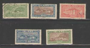 Iceland Sc 144-8 1925 handling mail stamps used