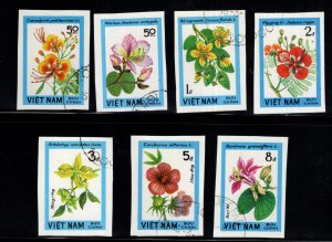 Unified Viet Nam Scott 1370-1376 Used Imperforate Flower set