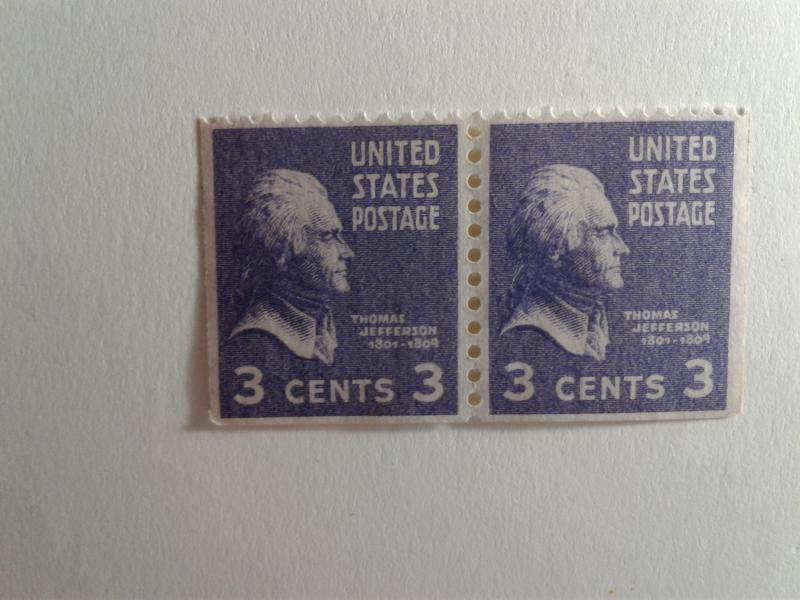 SCOTT # 807 B BOOKLET PANE PAIR MINT NEVER HINGED FRESH !!!